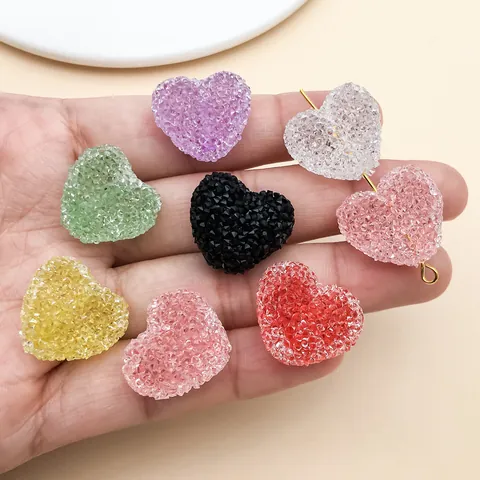 Acrylic Heart Shape Sugar Beads Matte Heart Shaped DIY Jewelry Accessories For Phone Chain Hairpins Crafts Handmade Loose Beads