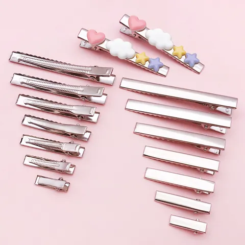 IJzeren Rechthoekige Eendenbek Haarclips DIY Haaraccessoires Materialen Zilver Zwart Metalen Haarpelden Voor Het Maken Van Sieraden