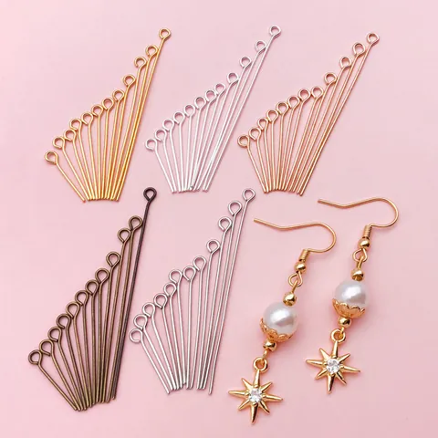 IJzeren Oogspelden voor DIY Sieraden Maken Vijf Metaalkleuren Meerdere Lengtematen Connector Spelden voor Oorbellen Kralen Ambachten Minimalistisch Ontwerp