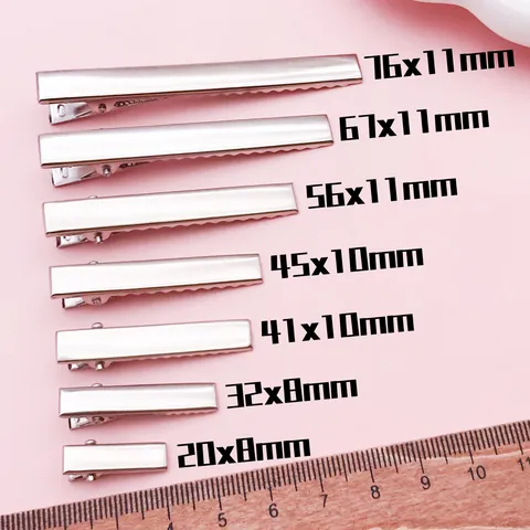 IJzeren Rechthoekige Eendenbek Haarclips DIY Haaraccessoires Materialen Zilver Zwart Metalen Haarpelden Voor Het Maken Van Sieraden