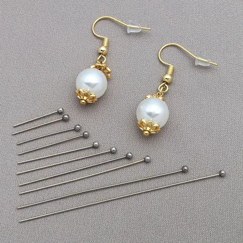 Stainless Steel Ball Head Pins For DIY Jewelry Making High Retention Gold Silver Tone Headpins Beading Supplies Crafting Material