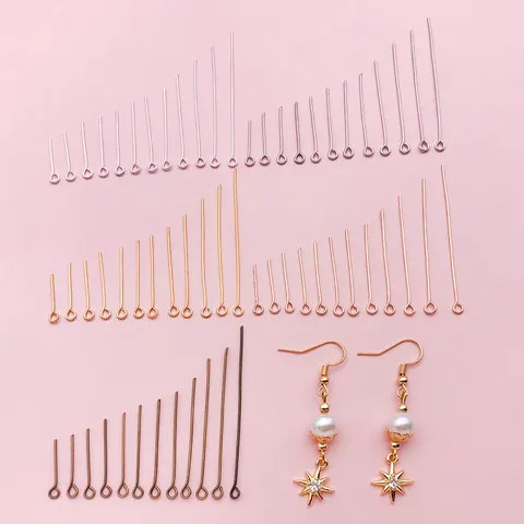 IJzeren Oogspelden voor DIY Sieraden Maken Vijf Metaalkleuren Meerdere Lengtematen Connector Spelden voor Oorbellen Kralen Ambachten Minimalistisch Ontwerp