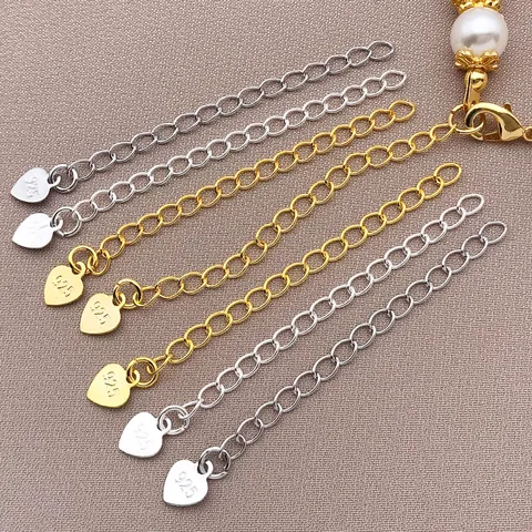 18K Gold Silber Versilbertes Kupfer Herz Wassertropfen Verlängerungskette Für DIY Schmuckherstellung Halskette Armband Verbinder