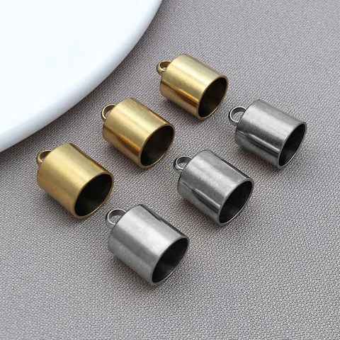 Stainless Steel Tassel End Caps Weight Bell Pendant DIY Jewelry Making Findings Gold Silver Cord End Cap Supplies