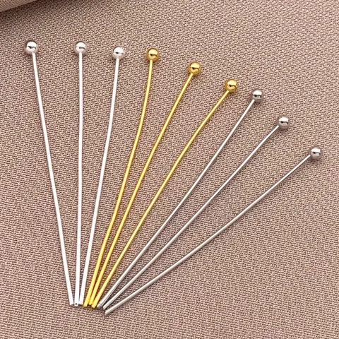 18K Gold Plated Copper T Pins Eye Pins Ball Pins For DIY Jewelry Making Handmade Beading Earring Necklace Craft Supplies Minimalist Findings
