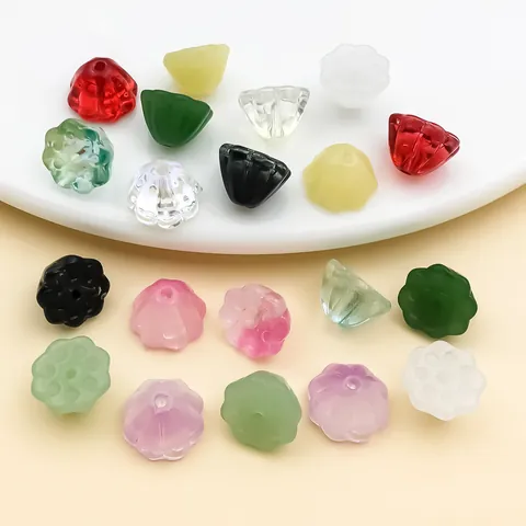 10x7mm Lampwork Glas Lotuszadenpeul Losse Kralen Voor DIY Sieraden Maken Handgemaakte Haarspelden Kwastjes Hangers Accessoires