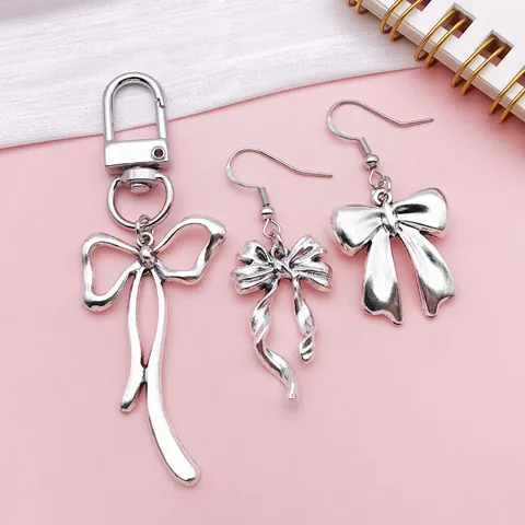 Antique Silver Bowknot Alloy Pendants Hollow Out Strappy Bow DIY Jewelry Making Accessories For Necklace Clothing Decor