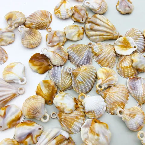 Marble Texture Shell Charms Sea Snail Pendants For DIY Wind Chime Aquarium Decor Jewelry Making Craft Supplies For Women Girls