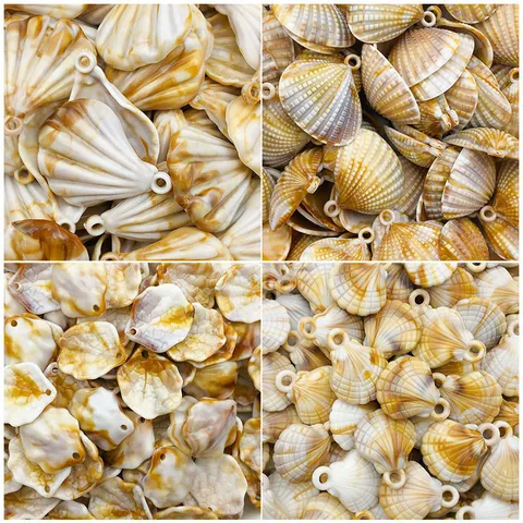 Marble Texture Shell Charms Sea Snail Pendants For DIY Wind Chime Aquarium Decor Jewelry Making Craft Supplies For Women Girls