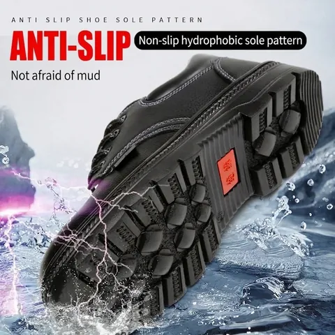 Professional Safety Work Boots For Men Women Cow Leather Steel Toe Anti-Smash Puncture Resistant Insulated Industrial Shoes