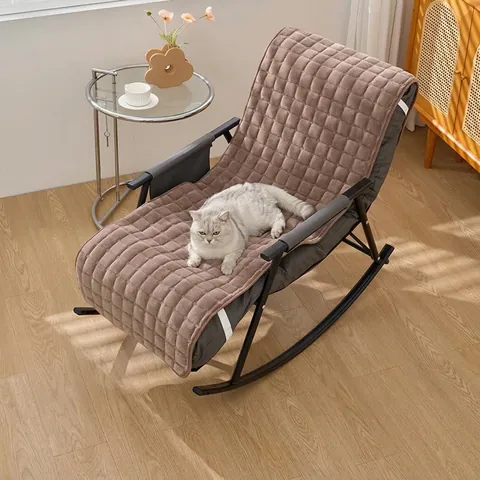 Verdickte Cord Liegekissen Kariertes Muster Schaukelstuhl Kissen Warmes Relaxsessel Matte Für Büro Zuhause Bequemes Sitzen