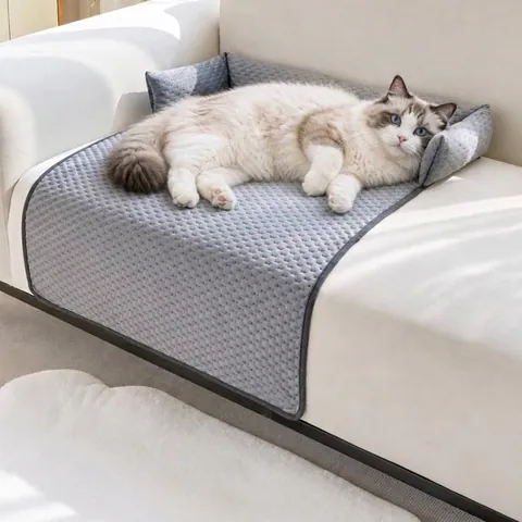 Protector de Sofá para Mascotas de Terciopelo Holandés Acolchado Alfombra de Cama para Perros Cálida Manta Antideslizante Lavable Perros