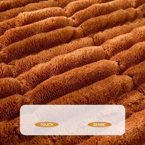 Housse de Canapé en Peluche Épaissie Minimaliste Tapis de Coussin de Canapé à Rayures Nervurées Antidérapant Protection Meuble
