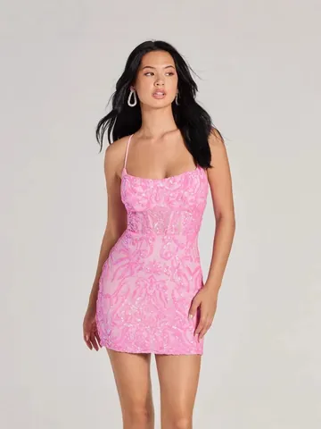 Women's Sexy Sequin Spaghetti Strap Mini Dress Mesh Patchwork Backless Bodycon Party Evening Dress Elegant Clubwear Gown