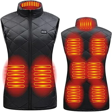Gilet Riscaldante Smart USB per Donna con 9 Zone Elettriche Riscaldati Trapuntato Collo Alto Top Termico Invernale per Caccia all'Aperto Campeggio Escursionismo