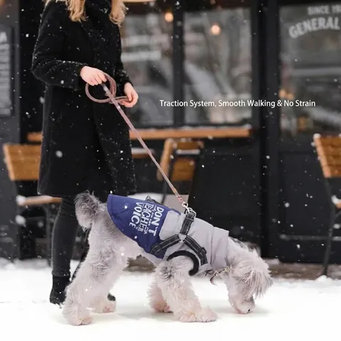 Waterproof Dog Winter Coat Reflective Padded Pet Jacket With Harness D-Ring Thickened Warm Flannel Lined Clothes For Small Medium Large Dogs