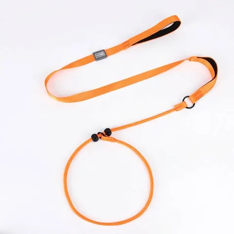Nylon Braided Dog Leash Integrated Adjustable Slip Lead Slip Rope For Medium Large Dogs Anti-Shock Training Pet Leash