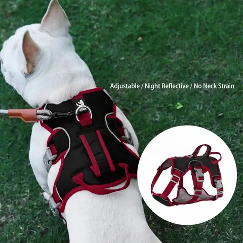 Reflective Escape-Proof Dog Harness For Small Medium Dogs Shock Absorbing Breathable Adjustable Pet Chest Strap Outdoor Walking Supplies