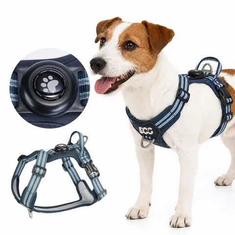 Reflective Dog Harness With Locator Shell Anti-Lost Comfortable Pet Chest Strap For Small Medium Large Dogs Safety Vest