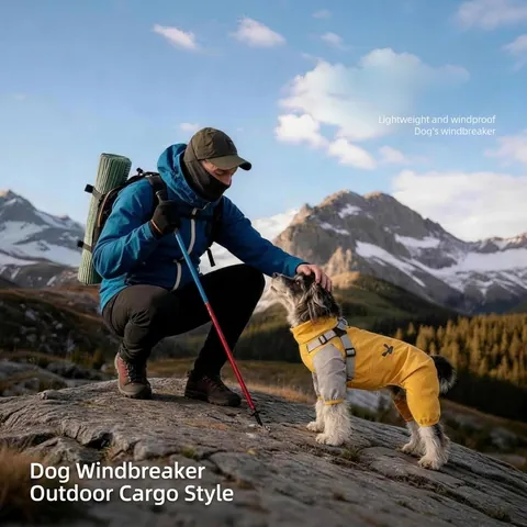 Mono Impermeable para Perros de Cuerpo Completo Chubasquero de Cuatro Patas Ropa para Perros Grandes Golden Retriever Abrigo de Poliéster Exterior