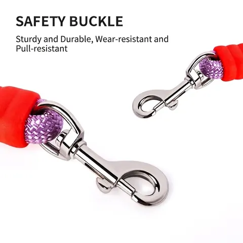 Comfortable Padded Handle Dog Leash Dopamine Candy Color Nylon Braided Round Rope Shock Absorbing Pet Walking Lead For Dogs