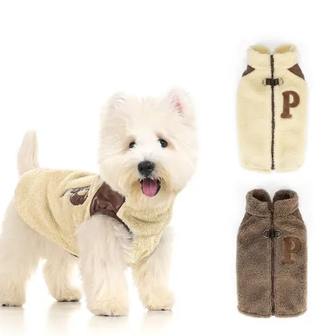 Gilet d'Hiver Chaud en Laine d'Agneau pour Chien de Compagnie Style Coréen Veste en Polaire Sherpa Épaissie Avec Anneau en D Pour Petits et Moyens Chiens