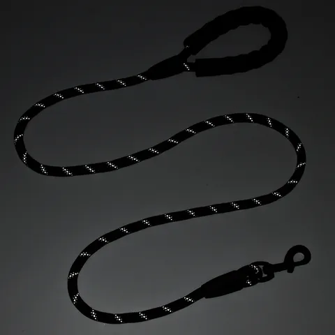 Reflective Nylon Dog Leash With Padded Foam Handle Heavy Duty Braided Pet Lead For Medium Large Dogs Outdoor Safety