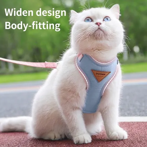 Reflective Breathable Mesh Pet Harness Leash Set H-Shaped Chest Harness Adjustable Vest For Small Dogs Cats Outdoor Walking Harness Set