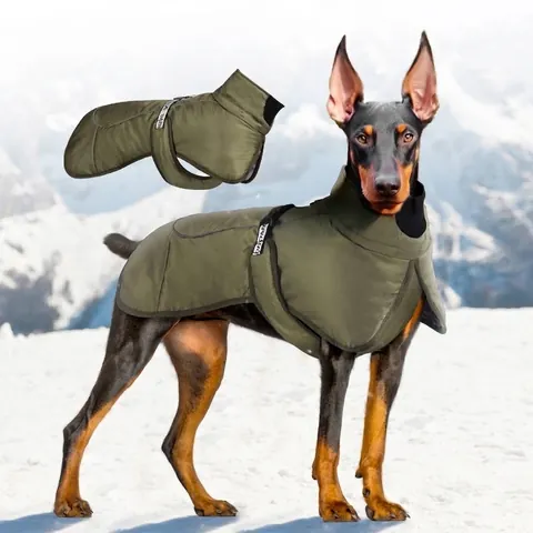 Großer Hund Wintermantel Reflektierend Warm Hund Windjacke Winddicht Wasserdicht Haustier Baumwolljacke Für Dobermann Golden Retriever