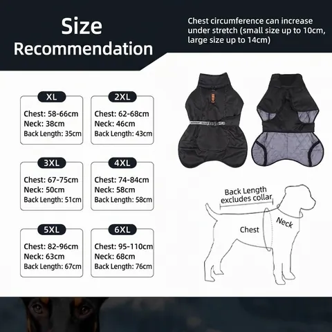Großer Hund Wintermantel Reflektierend Warm Hund Windjacke Winddicht Wasserdicht Haustier Baumwolljacke Für Dobermann Golden Retriever