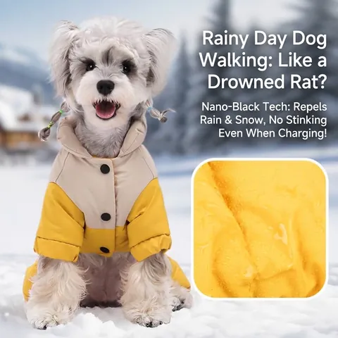 Manteau d'Hiver pour Chien Veste Rembourrée en Coton Chaud pour Animaux Imperméable Coupe Vent Vêtements pour Animaux à Quatre Pattes Avec Anneau en D