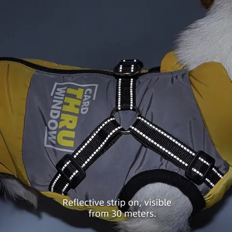 Wasserdichte Hund Winterweste Mit Integriertem Geschirr Graphen Thermische Haustier Jacke Reflektierende Winddichte Warme Hundemantel
