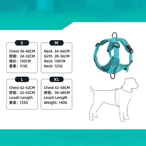 Reflektierendes Atmungsaktives Mesh Hundegeschirr Und Leine Polyester Weste Stil Verstellbarer Haustier Brustgurt Für Kleine Hunde Katzen