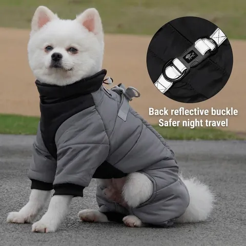 Reflective Waterproof Pet Dog Winter Jacket Warm Thickened Four-Legged Padded Coat Windproof Puppy Down Suit For Small Medium Dogs