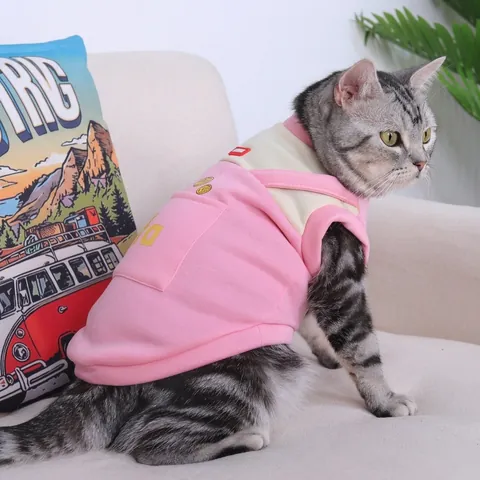 Pet Cat Dog Fleece Warm Hoodie Ψεύτικο Δύο Τεμαχίων Κινουμένων Σχεδίων Γράμμα Τυπωμένο Sweatshirt Φθινόπωρο Χειμώνας Αντιανεμικό Γιλέκο