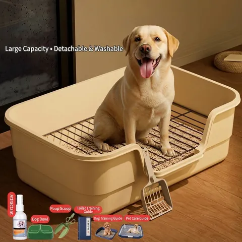 Große Hundetoilette Mit Hohem Zaun Spritzschutz Welpentoilette Training Haustierbedarf Tablett Mit Abnehmbarem Eisengitter