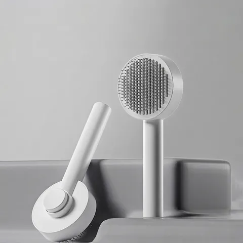 Pet Self Cleaning Slicker Brush For Dogs And Cats Stainless Steel Grooming Comb For Shedding Massage Removing Loose Hair