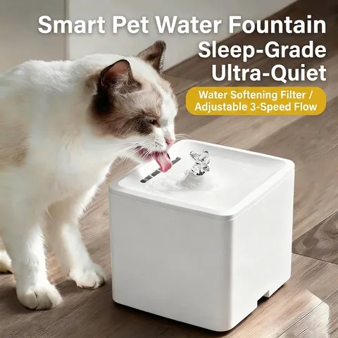 Automatic Pet Water Fountain Silent Cat Waterer Flowing Water Softening Filter Drinking Bowl For Dogs Cats Small Animals