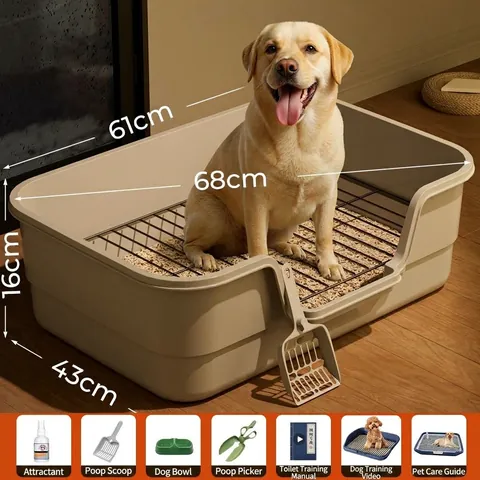 Große Hundetoilette Mit Hohem Zaun Spritzschutz Welpentoilette Training Haustierbedarf Tablett Mit Abnehmbarem Eisengitter