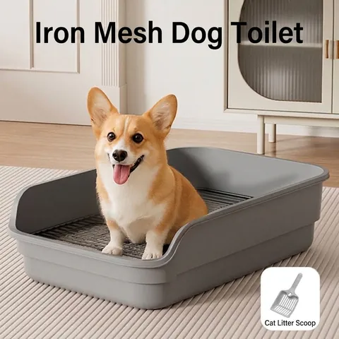 Extra Large Dog Toilet High Fence PP Plastic Iron Metal Grid Potty Training Tray For Medium Large Dogs Easy Clean Supplies