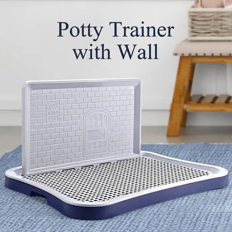 Indoor Dog Toilet Potty Tray With High Wall Splash-proof PP Plastic Removable Mesh Grid For Small Medium Large Dogs Training Pet Litter Box