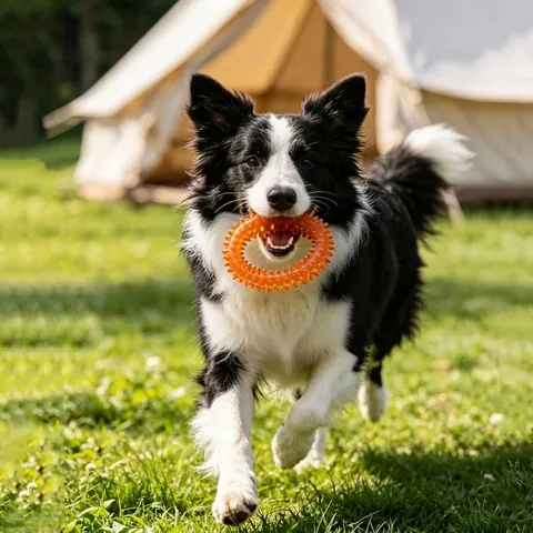 Oranje Huisdier Hond Kauspeelgoed Bijtbestendig TPR Doornring Frisbee Trekring Interactief Tandreiniging Speelgoed Voor Grote Honden