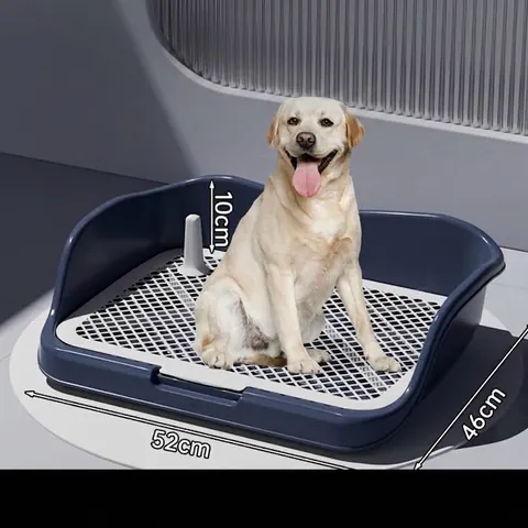 Large Dog Potty Toilet Indoor Training Tray With Fence And Grid PP Plastic Pet Litter Box For Small Medium Large Dogs