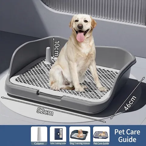 Large Dog Potty Toilet Indoor Training Tray With Fence And Grid PP Plastic Pet Litter Box For Small Medium Large Dogs