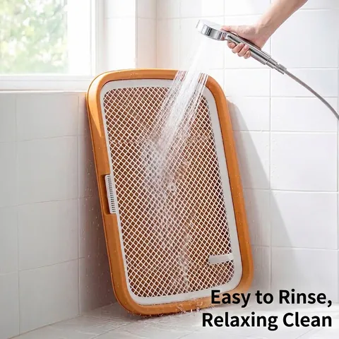 Large Dog Toilet Indoor Pet Potty Training Tray Washable Flat Grid Dog Potty With Removable Post For Small Medium Dogs
