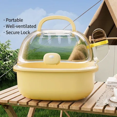 Portable Hamster Outing Cage Transparent Small Pet Carrier PP Material With Handle And Water Bottle For Hamster Golden Bear Travel