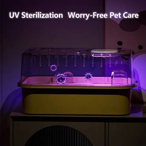 Large Transparent Hamster Cage Luxury Villa 46cm Portable Pet Habitat Syrian Hamster House with Ventilation and Observation Window