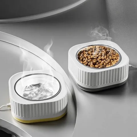 Pet Constant Temperature Heating Bowl Stainless Steel Liner Electric Waterer For Cat Dog Winter Insulation Feeding Bowl
