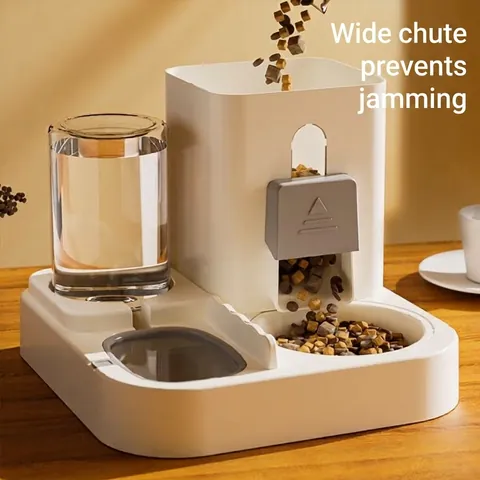 Automatic 2-in-1 Pet Feeder And Waterer Gravity Water Dispenser And Food Bowl Set For Cats Dogs Large Capacity Pet Supplies
