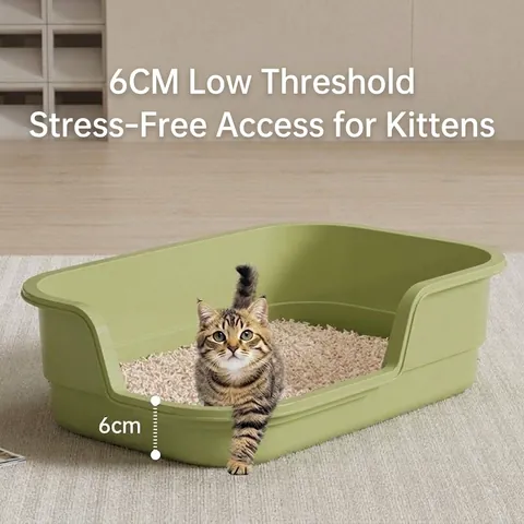 Large Semi-Enclosed Cat Litter Box Anti-Splash Plastic Cat Toilet With Sifting Pedal And Scoop For Kittens Large Cats Pet Supplies